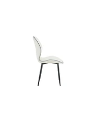 Streamdale Furniture 4-Pack Luxury Pu Leather Dining Chairs with Adjustable Metal Legs