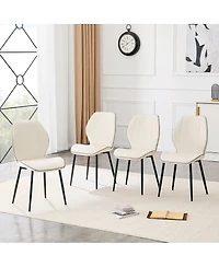 Streamdale Furniture 4-Pack Luxury Pu Leather Dining Chairs with Adjustable Metal Legs