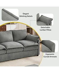 Streamdale Furniture Modern Plush Upholstered Sofa Set with Storage Pockets