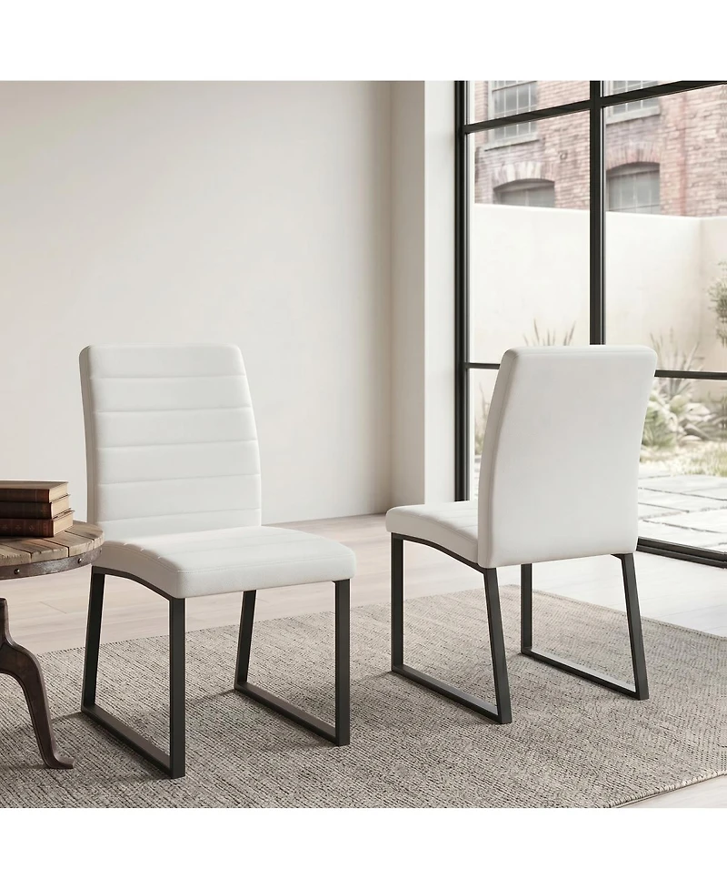 Streamdale Furniture 2-Pack Premium Pu Office/Dining Chairs with Sturdy Iron Legs