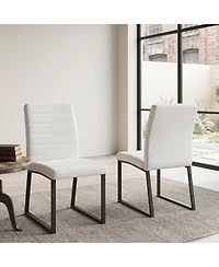 Streamdale Furniture 2-Pack Premium Pu Office/Dining Chairs with Sturdy Iron Legs