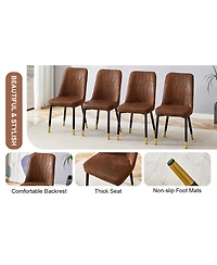 Streamdale Furniture Suede-Like Velvet Dining Chairs with Metal Legs Set of 2