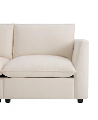 Streamdale Furniture 98'' Modular U-Shaped Sectional Sofa with Storage Ottoman and Charging Ports