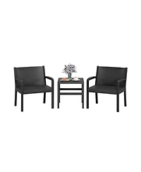Gouun Modern Pp Rattan Armchair and Side Table Patio Set