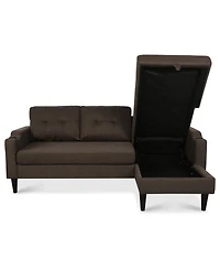 Streamdale Furniture 75'' Modern Fabric Sofa with Storage and Comfortable Pp Cotton Cushions