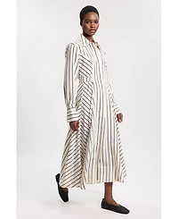 Karen Millen Women's Stripe Midi Dress