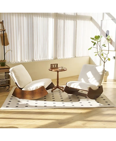 Streamdale Furniture Comfortable Glider Rocking Chair with Solid Wood Frame Set of 2