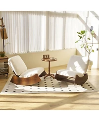Streamdale Furniture Comfortable Glider Rocking Chair with Solid Wood Frame Set of 2