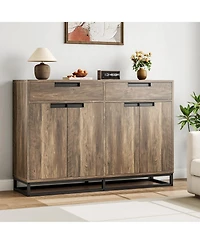 homfan Sideboard Buffet Cabinet with Storage 55" Accent Drawers and Doors for Kitchen Dining Room Living