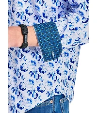 Society of Threads Men's Regular Fit 4-Way Stretch Performance Floral Long Sleeve Button Down
