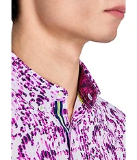 Society of Threads Men's Regular Fit 4-Way Stretch Performance Delicate Floral Short Sleeve Button Down
