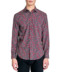 Society of Threads Men's Regular Fit 4-Way Stretch Performance Vibrant Floral Long Sleeve Button Down
