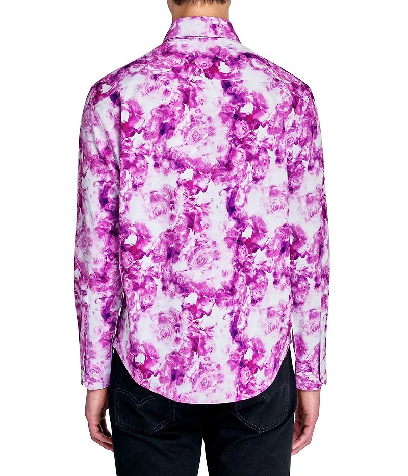 Society of Threads Men's Regular Fit 4-Way Stretch Performance Somber Rose Long Sleeve Button Down