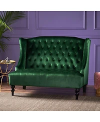 Streamdale Furniture Modern Glam Velvet Button-Tufted Wingback Loveseat