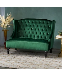 Streamdale Furniture Modern Glam Velvet Button-Tufted Wingback Loveseat
