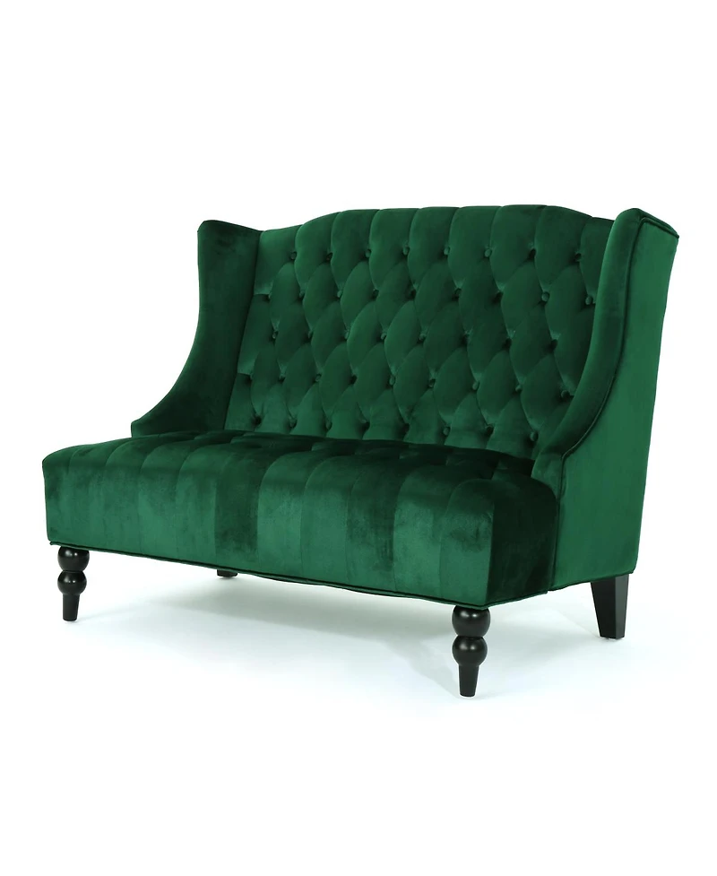 Streamdale Furniture Modern Glam Velvet Button-Tufted Wingback Loveseat