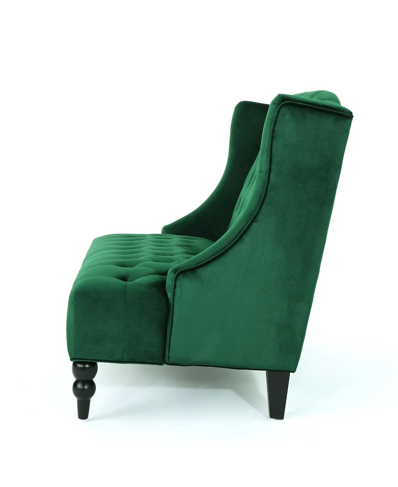 Streamdale Furniture Modern Glam Velvet Button-Tufted Wingback Loveseat