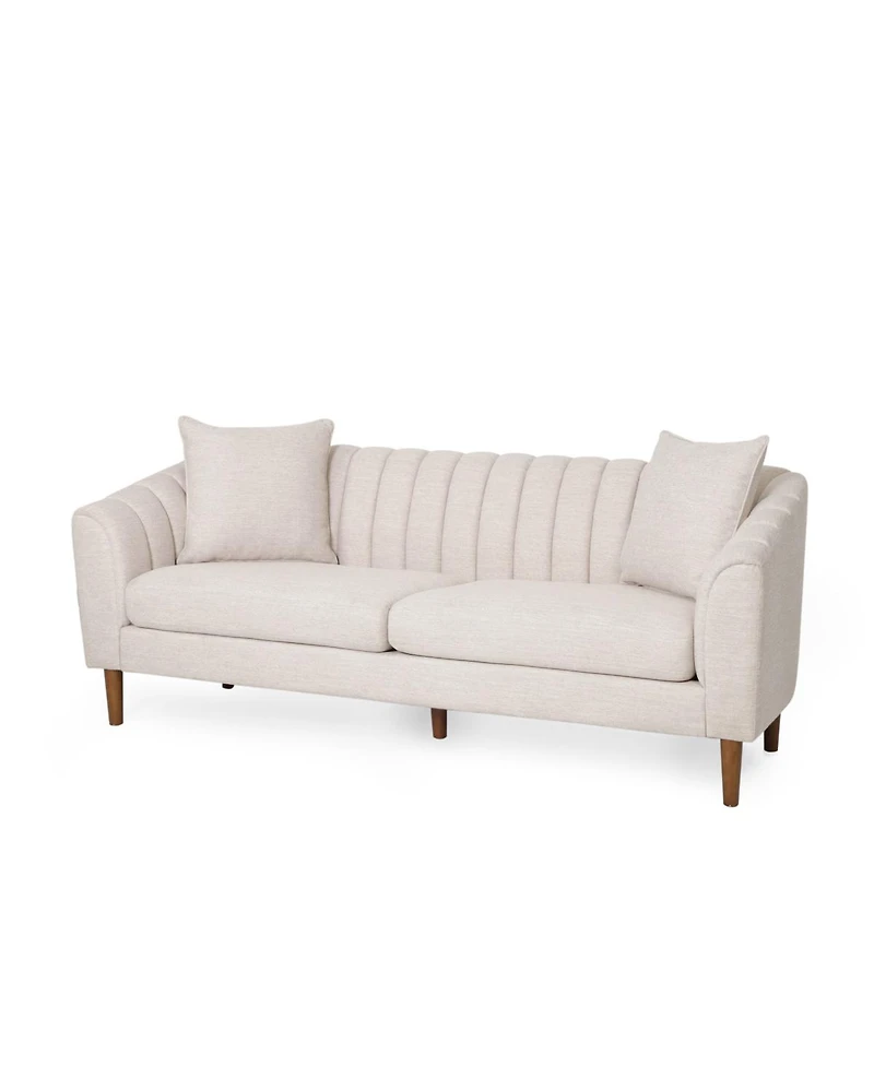 Streamdale Furniture Contemporary Tufted Upholstered Sofa with Sloped Arms and Accent Pillows