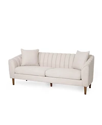 Streamdale Furniture Contemporary Tufted Upholstered Sofa with Sloped Arms and Accent Pillows