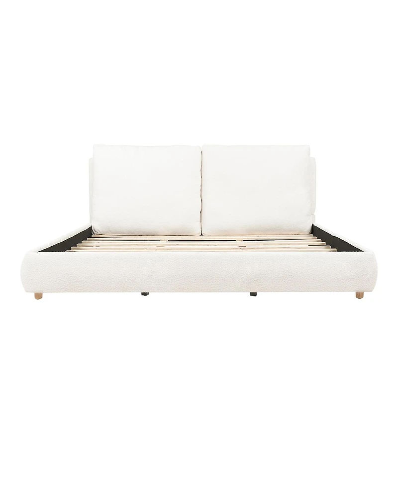 Streamdale Furniture California King Upholstered Bed Frame with Two Removable Pillow Headboards