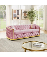 Streamdale Furniture 84.6'' Mid-Century Modern Velvet Chesterfield Sofa