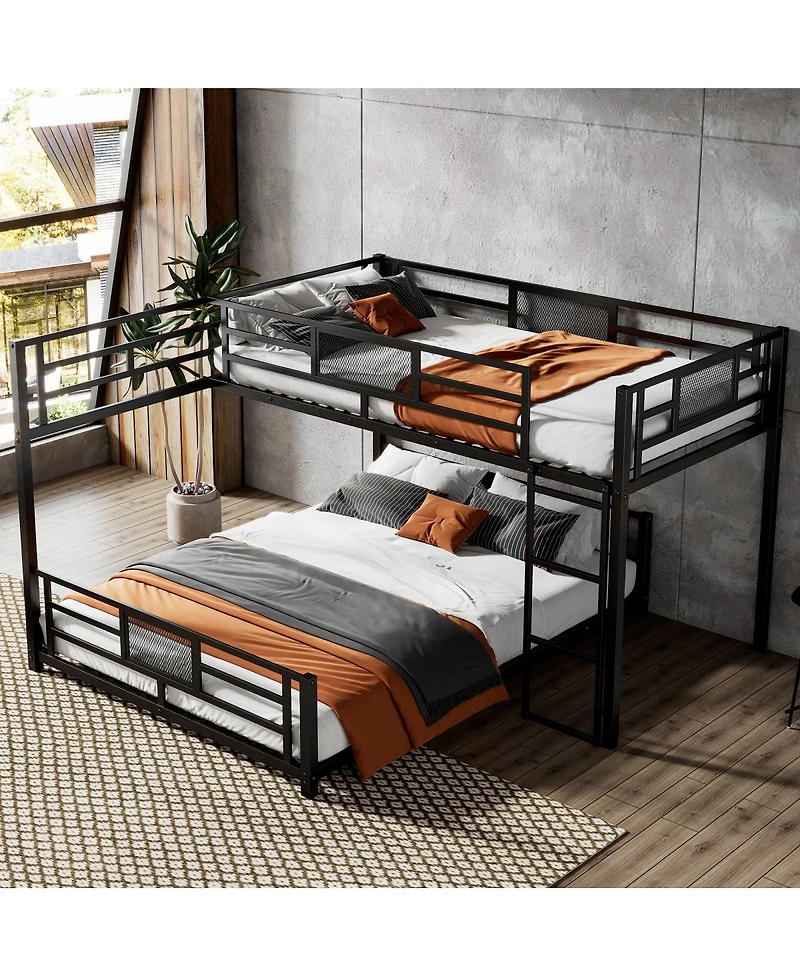 Streamdale Furniture L-shaped Metal Twin over Full Size Bunk Bed