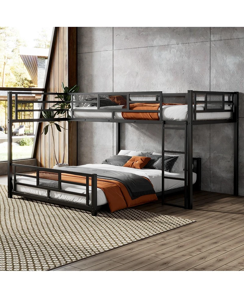 Streamdale Furniture L-shaped Metal Twin over Full Size Bunk Bed