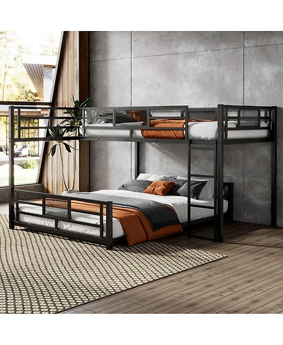 Streamdale Furniture L-shaped Metal Twin over Full Size Bunk Bed