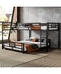 Streamdale Furniture L-shaped Metal Twin over Full Size Bunk Bed