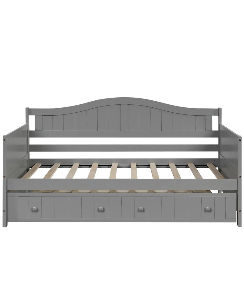 Streamdale Furniture Wooden Daybed with Trundle Bed Sofa Bed for Bedroom Living Room