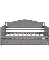 Streamdale Furniture Wooden Daybed with Trundle Bed Sofa Bed for Bedroom Living Room