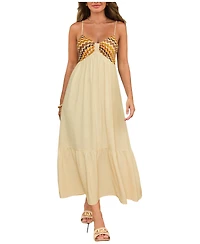 Cupshe Women's Formal Invitation Chevron Maxi Beach Dress