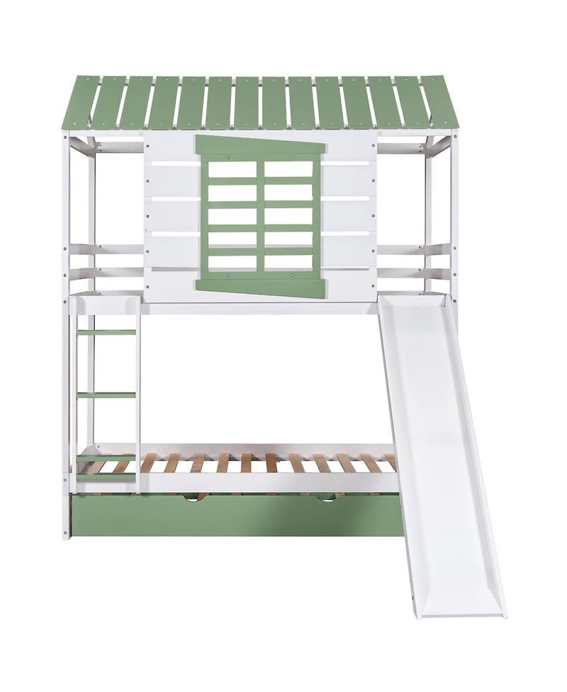 Streamdale Furniture Bunk Bed with Slide and Trundle