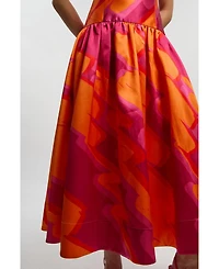 Karen Millen Women's Abstract Strappy Maxi Dress