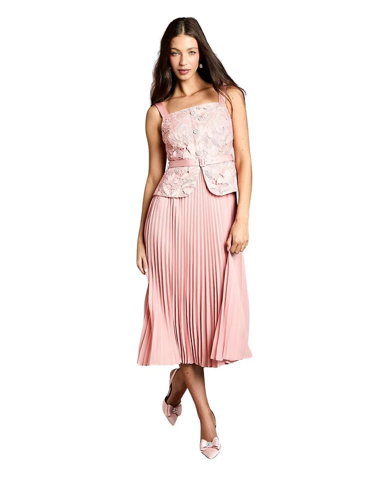 Coast Women's Lace Peplum Belted Midi Dress