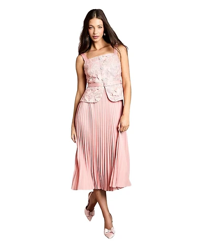 Coast Women's Lace Peplum Belted Midi Dress