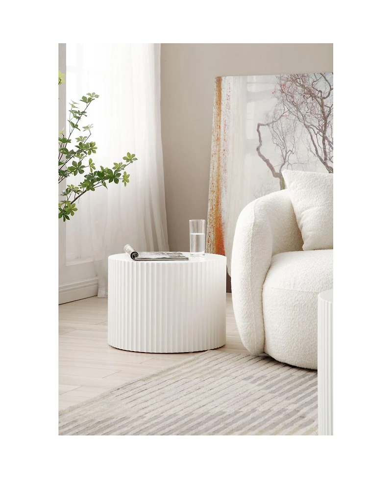 Streamdale Furniture Round Nesting Coffee Table Set of 2 Mdf for Living Room