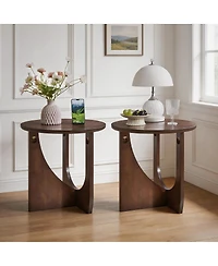 Streamdale Furniture Solid Wood Edge Table 2-Piece Set - Minimalist Living Room Decor