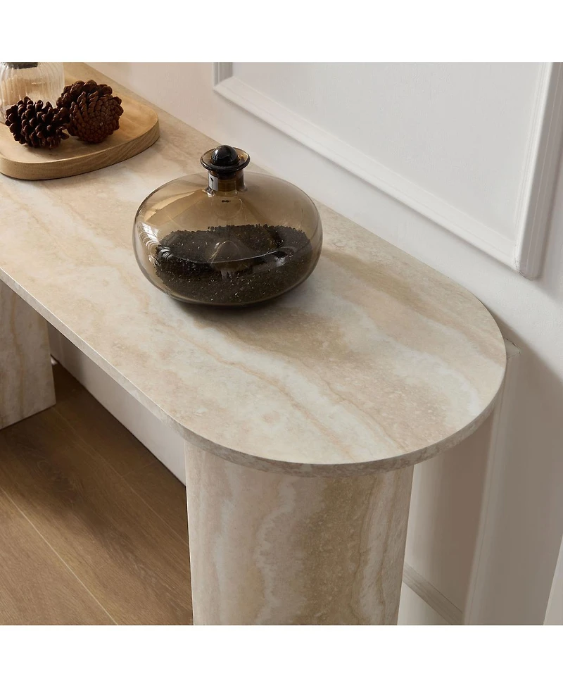 Streamdale Furniture 55.12'' Faux Marble Console Table for Living Room and Hallway