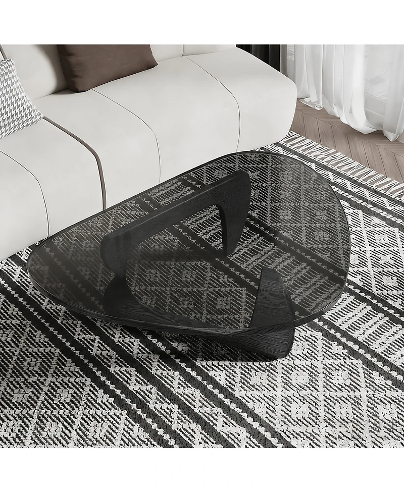 Streamdale Furniture Modern Mid-Century Glass Coffee Table 35.8'' x 25.6"