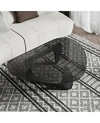 Streamdale Furniture Modern Mid-Century Glass Coffee Table 35.8'' x 25.6"