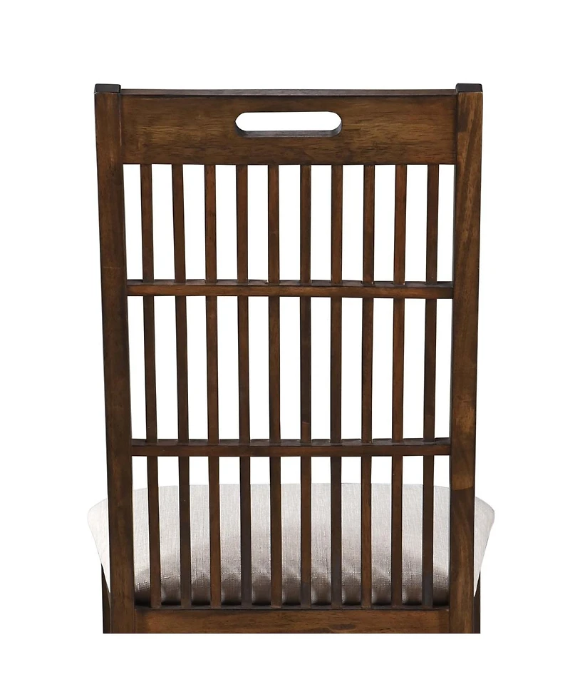 Streamdale Furniture Set of 2 Rustic Farmhouse Dining Chairs with Upholstered Seats
