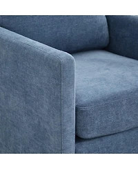 Streamdale Furniture 30.7''With Upholstered 360 Swivel Accent Chair with Weathered Wooden Base