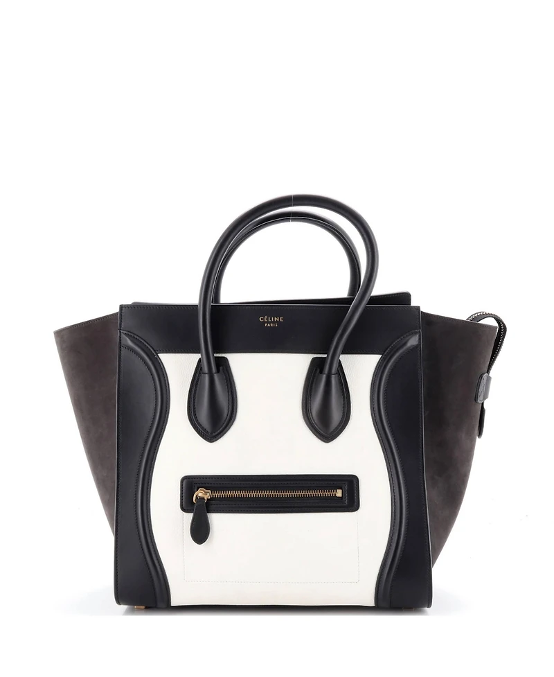 Pre-Owned Celine Mini Bicolor Luggage Bag Leather