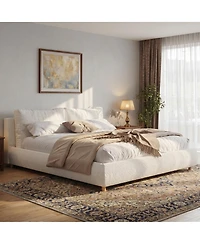 Streamdale Furniture King Size Upholstered Bed Frame with Removable Pillow Headboard