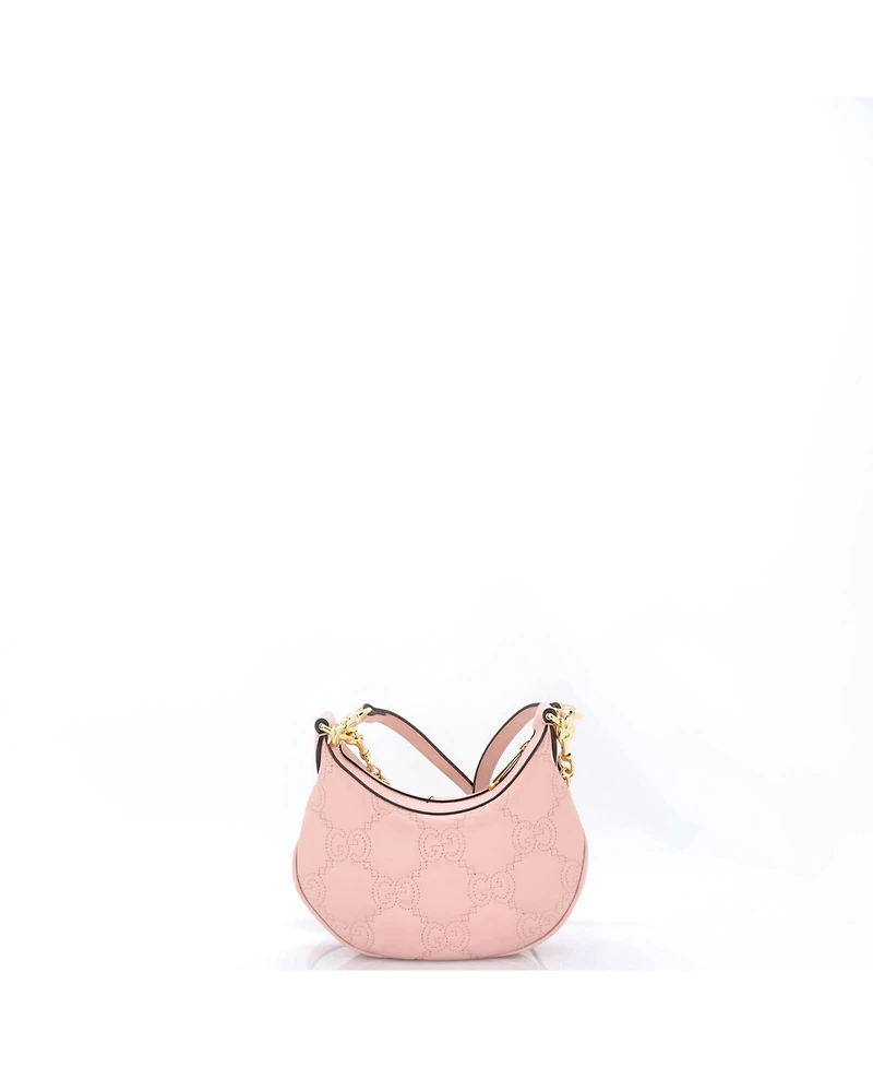 Pre-Owned Gucci Mini Half Moon Hobo Gg Matelasse Leather