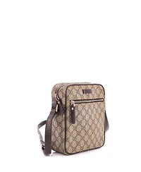 Pre-Owned Gucci Small Front Zip Messenger Gg Coated Canvas