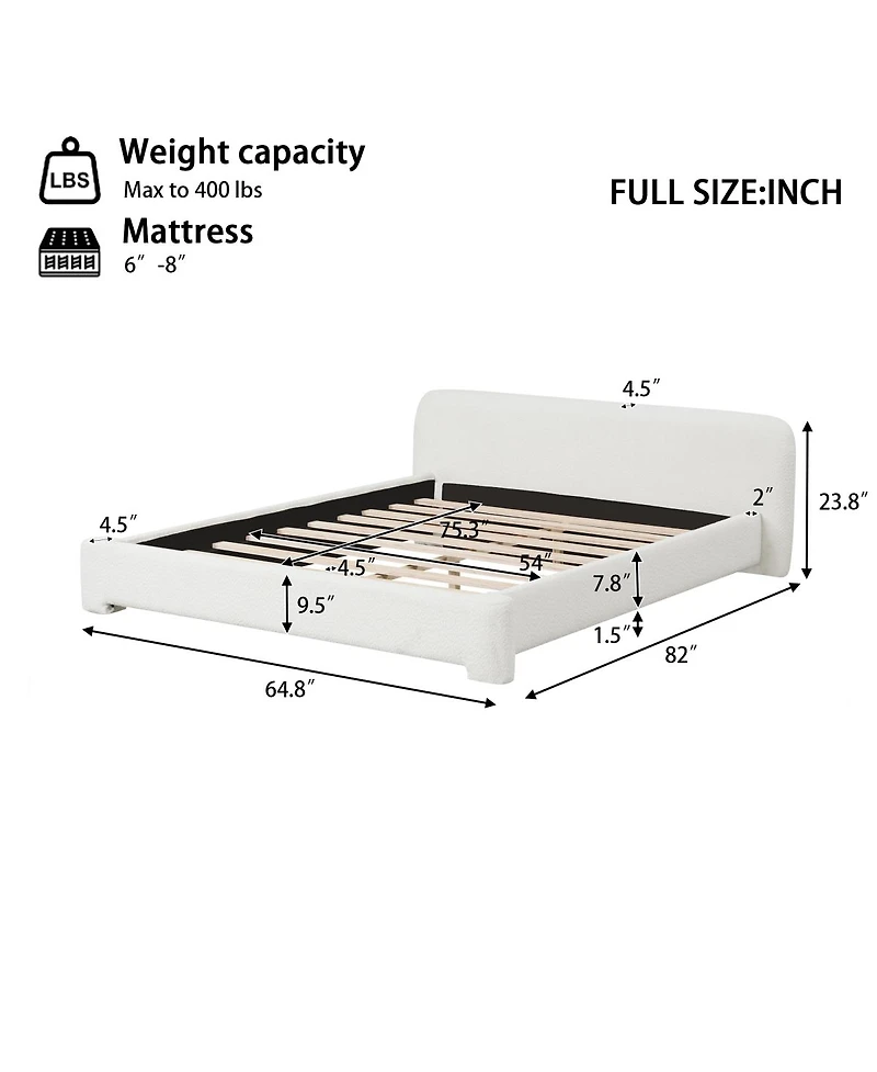 Streamdale Furniture Cozy Bouce Upholstered Bed - A Dreamy Addition to Your Bedroom Full