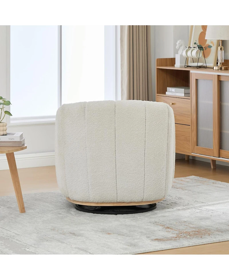 Streamdale Furniture Modern Chenille 360 Swivel Barrel Chair