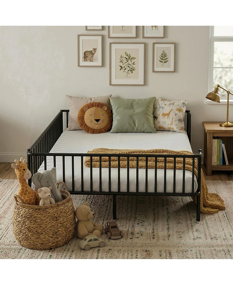 Streamdale Furniture Queen Size Metal Daybed with Sturdy Steel Slat Support